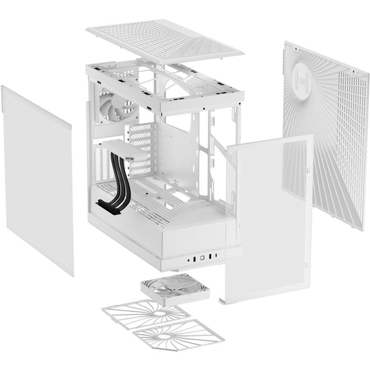 Hyte y40 midi tower behuizing (wit | 2x usb-a | 1x usb-c | tempered glass)