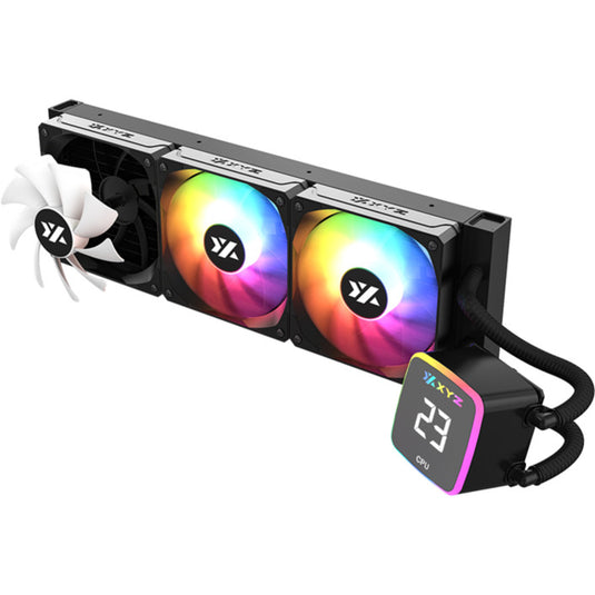 Xyz pc gear aquapulse aio 360 waterkoeling (zwart, argb, pwm)