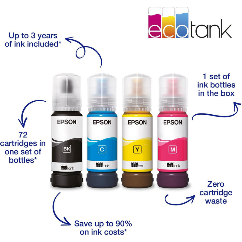 Afbeelding laden in galerijviewer, Epson ecotank et-2871 a4 multifunctionele wi-fi-printer met inkttank all-in-one inkjetprinter (zwart, scannen, kopiëren, wi-fi, inclusief tot 3 jaar inkt)
