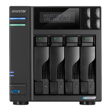Asustor lockerstor 4 gen2+ as6704t v2 nas (zwart, 2x 5g lan, hdmi, usb)