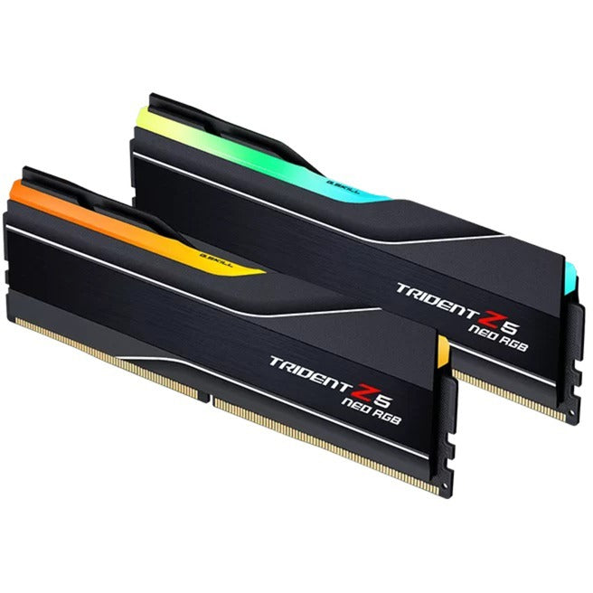 Afbeelding laden in galerijviewer, G.skill 64 gb ddr5-6000 (2x 32 gb) kit werkgeheugen (zwart, f5-6000j3040g32gx2-t, trident z5 neo rgb, expo)

