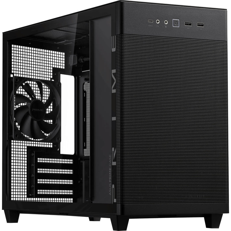 Afbeelding laden in galerijviewer, Asus prime ap201 mini tower behuizing (zwart | 2x usb-a | 1x usb-c | tempered glass)
