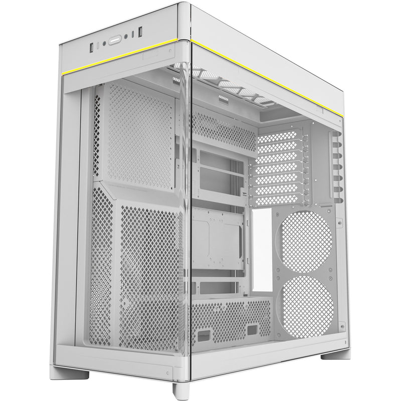Afbeelding laden in galerijviewer, Montech hs02 midi tower behuizing (wit | 2x usb-a | 1x usb-c | rgb | tempered glass)
