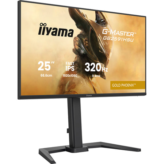Iiyama g-master gold phoenix gb2591hsu-b1 24.5 gaming monitor (zwart (mat), 320 hz, hdmi, displayport, usb, audio)
