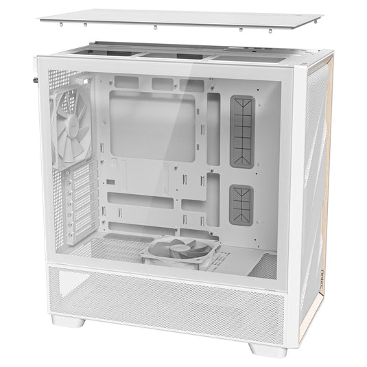 Antec flux midi tower behuizing (wit | 2x usb-a | 1x usb-c | tempered glass)