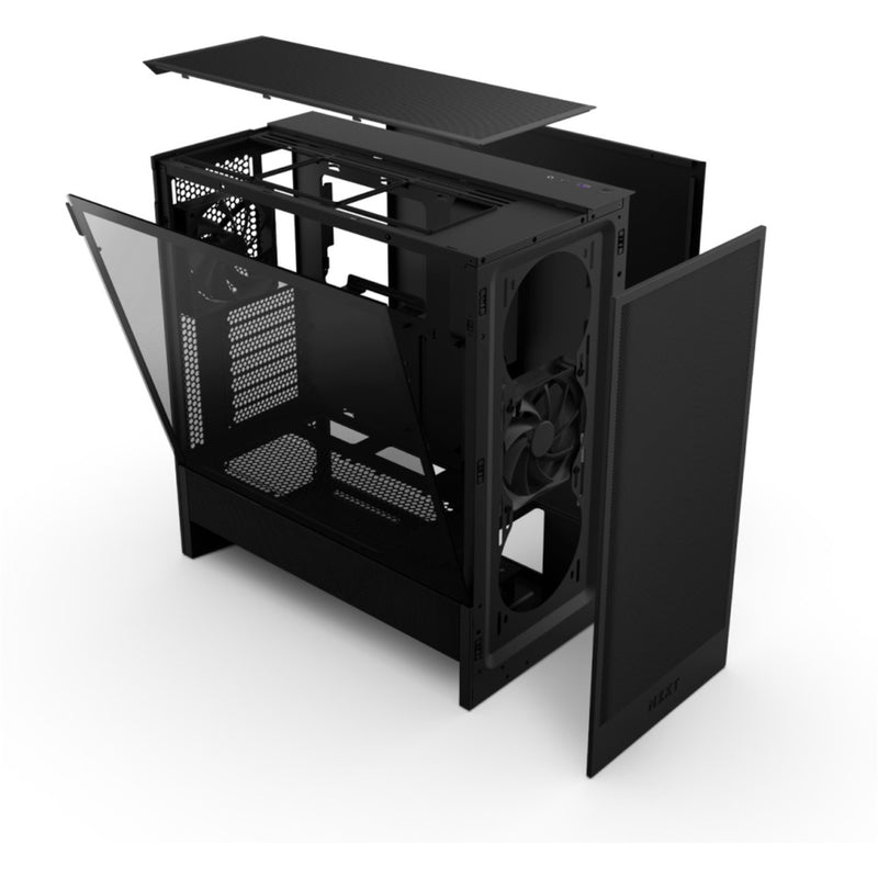 Afbeelding laden in galerijviewer, Nzxt h5 flow v2 midi tower behuizing (zwart | 1x usb-a | 1x usb-c | tempered glass)

