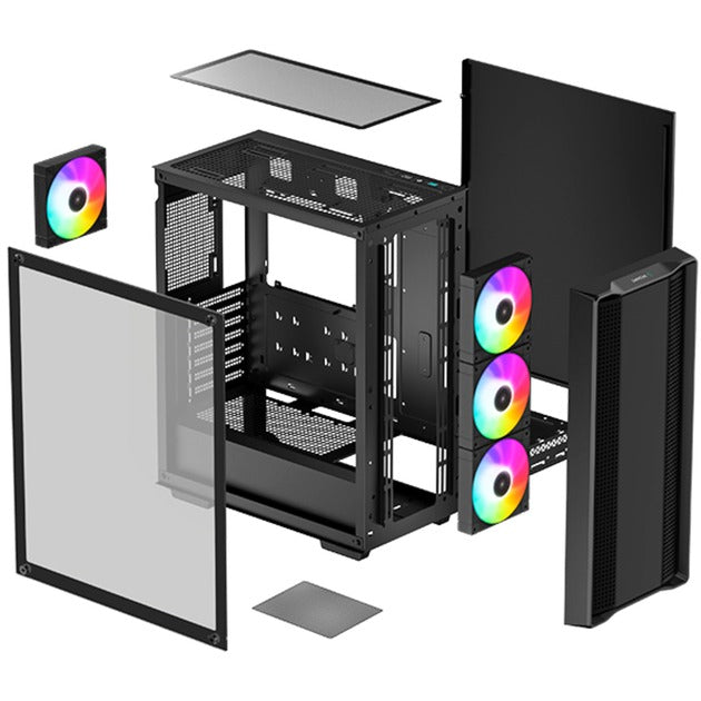Afbeelding laden in galerijviewer, Deepcool cc560 argb v2 midi tower behuizing (zwart | 2x usb-a | rgb | tempered glass)
