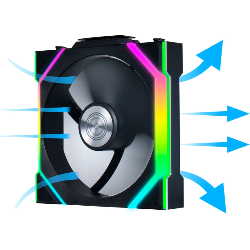Afbeelding laden in galerijviewer, Lian li uni fan sl120 wireless rgb case fans (zwart, 3 stuks, 120 x 124.5 x 28 mm, pwm)
