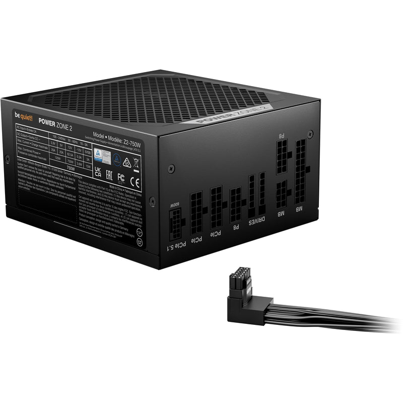 Afbeelding laden in galerijviewer, Be quiet! power zone 2 modulaire 750 watt voeding (zwart, 1x 12v-2x6, 3x pcie)

