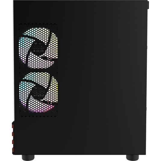 Thermaltake view 170 ws argb mini tower behuizing (zwart houtkleur | 2x usb-a | rgb | window)