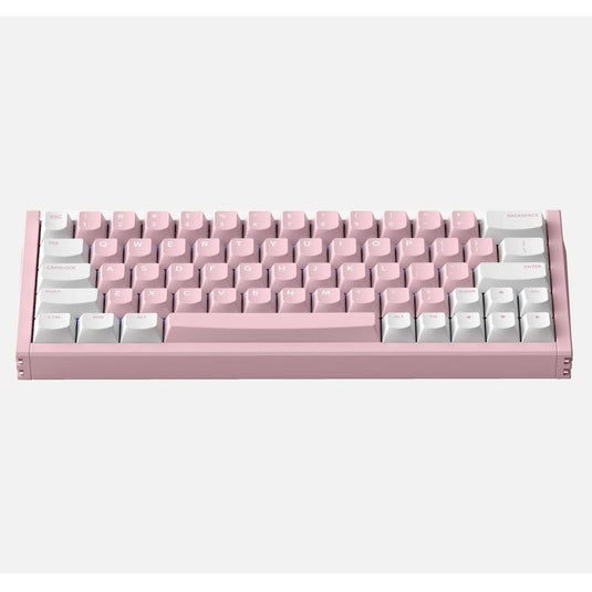 Iqunix ez63 pink magnetic switch gaming he keyboard (wit, us lay-out (qwerty), gateron magnetic jade pro, 60%, rgb, double shot pbt keycaps)