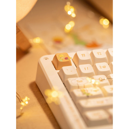 Iqunix zx75 sunset ponder wireless mechanical keyboard (lichtgeel, us lay-out (qwerty), iqunix little prince, 75%, rgb leds, hot-swappable, double-shot pbt, 2.4ghz | bluetooth 5.1 | usb-c)