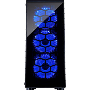 Inter-tech cxc2 midi tower behuizing (zwart | 3x usb-a | window)