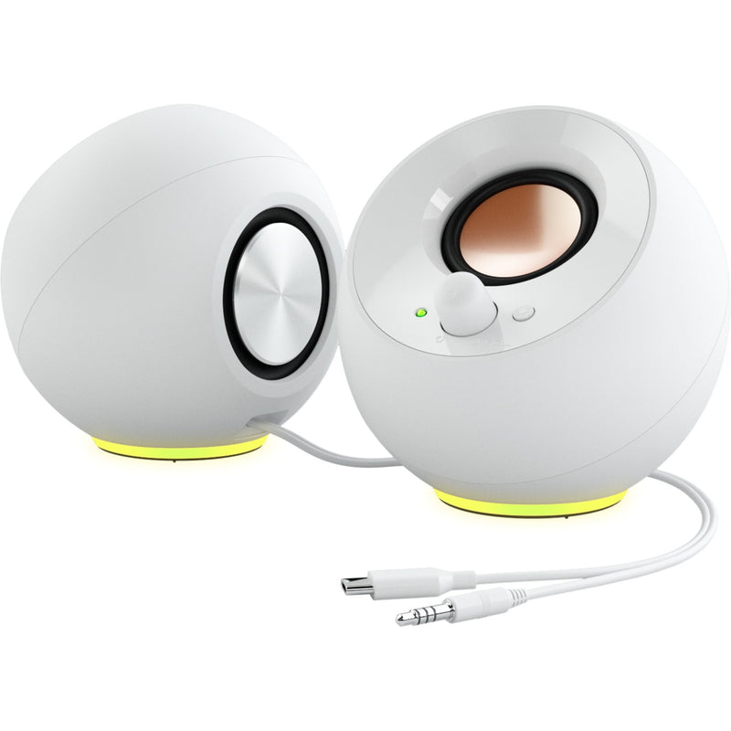 Afbeelding laden in galerijviewer, Creative pebble se pc-luidspreker (wit, bluetooth, usb-c, aux, rgb)
