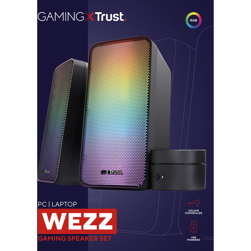 Afbeelding laden in galerijviewer, Trust gxt 611 wezz illuminated 2.0 rgb speaker set pc-luidspreker (zwart, rgb leds)
