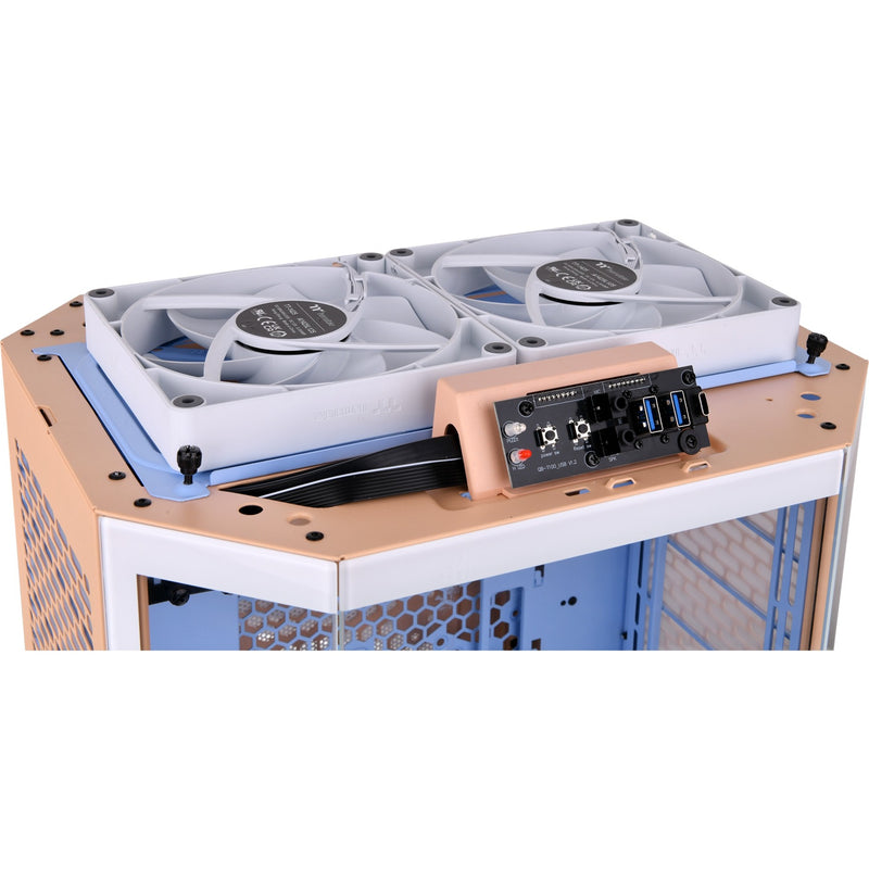 Afbeelding laden in galerijviewer, Thermaltake the tower 300 - peach fuzz mini tower behuizing (perzik | 3x usb-a | tempered glass)
