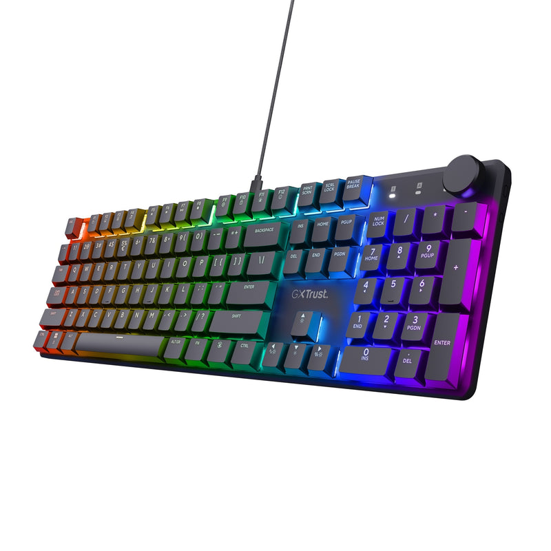 Afbeelding laden in galerijviewer, Trust gxt 866 torix mechanisch gaming toetsenbord (zwart, us lay-out (qwerty), huano red, 100%, rgb)
