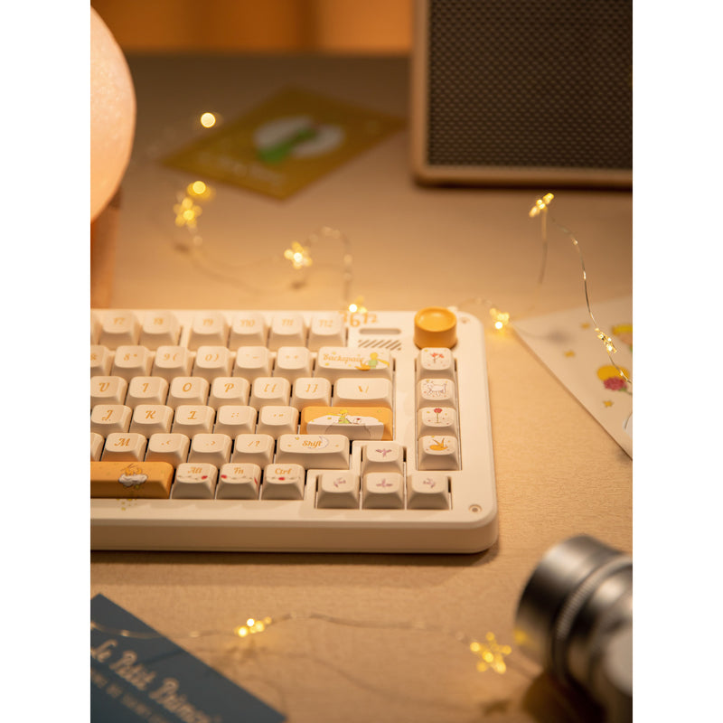 Afbeelding laden in galerijviewer, Iqunix zx75 sunset ponder wireless mechanical keyboard (lichtgeel, us lay-out (qwerty), iqunix little prince, 75%, rgb leds, hot-swappable, double-shot pbt, 2.4ghz | bluetooth 5.1 | usb-c)
