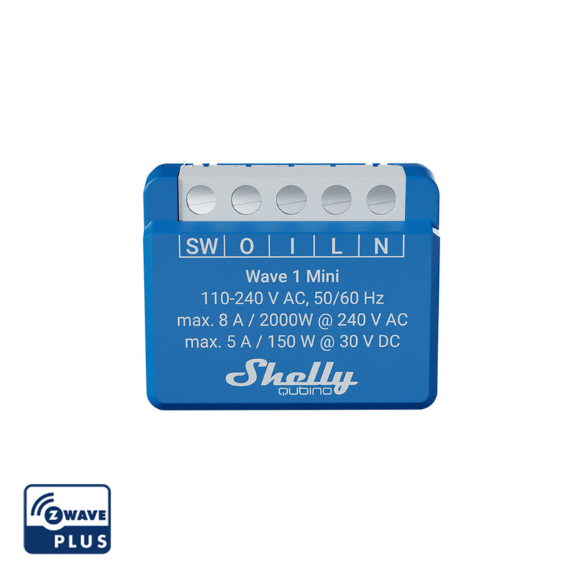 Afbeelding laden in galerijviewer, Shelly wave 1 mini lr (eu) relais (blauw, z-wave)
