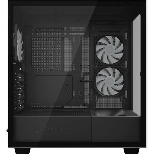 Sharkoon rebel c60 rgb midi tower behuizing (zwart | 2x usb-a | 1x usb-c | rgb | tempered glass)