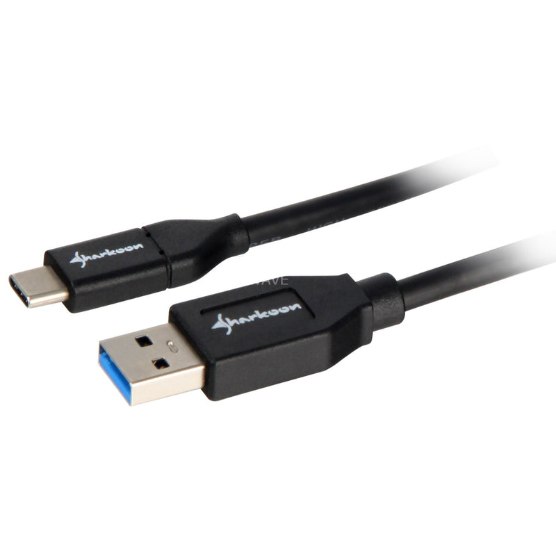 Afbeelding laden in galerijviewer, Sharkoon usb 3.1 gen 2-a > usb-c kabel (zwart, 1 meter)
