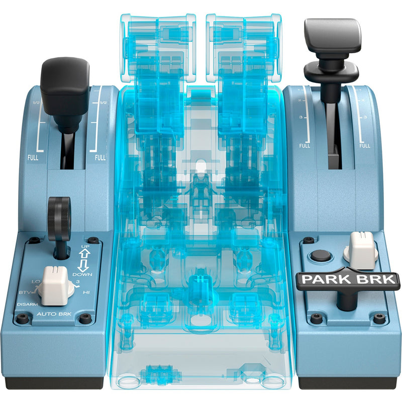 Afbeelding laden in galerijviewer, Thrustmaster tca quadrant add-on airbus edition gaming gasregelaar (blauwgrijs zwart, pc)
