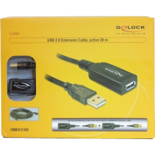 Afbeelding laden in galerijviewer, Delock actieve usb 2.0 verlengkabel (zwart, 20 meter)
