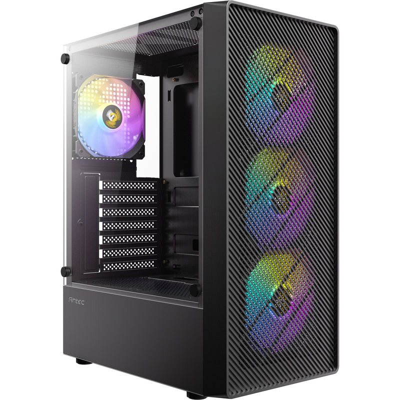 Afbeelding laden in galerijviewer, Antec ax26 rgb elite midi tower behuizing (zwart | 3x usb-a | tempered glass)
