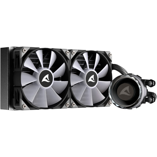 Sharkoon s80 rgb waterkoeling (zwart, 4-pins pwm fan-connector)