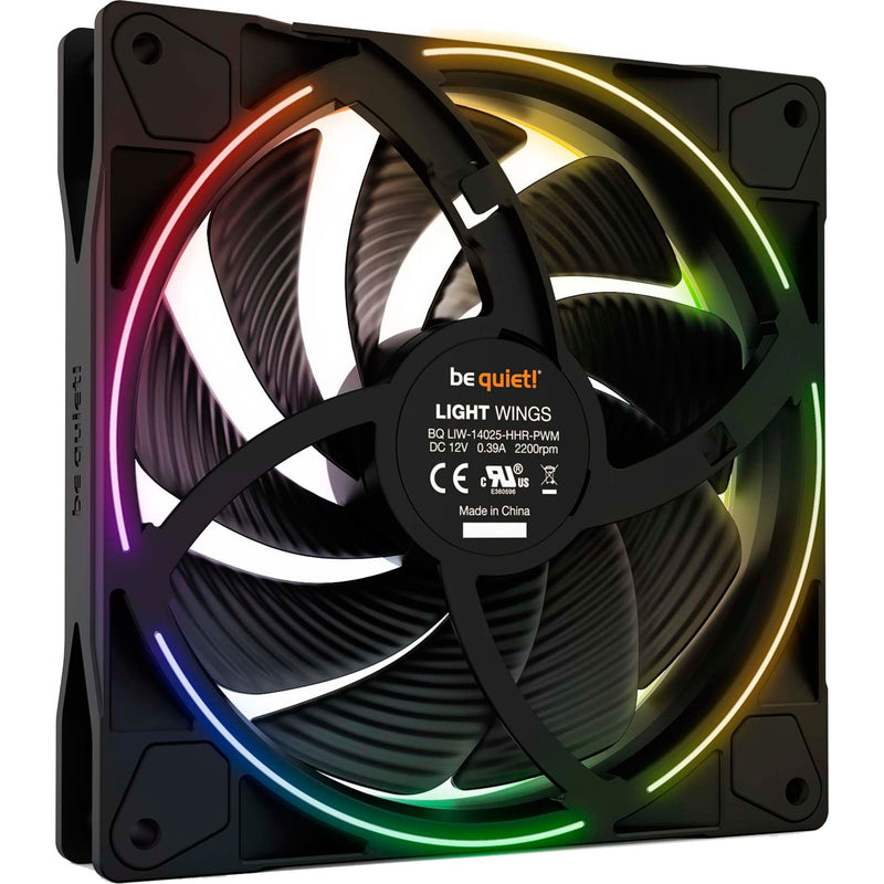 Afbeelding laden in galerijviewer, Be quiet! ® light wings pc fan 140mm pwm high-speed triple-pack - 9 stilte-geoptimaliseerde fan bladen - argb-verlichting aan de voor- en achterkant met 18 led's voor een op maat gemaakte pc case - case fan met zeer stille werking en duurzame lagers
