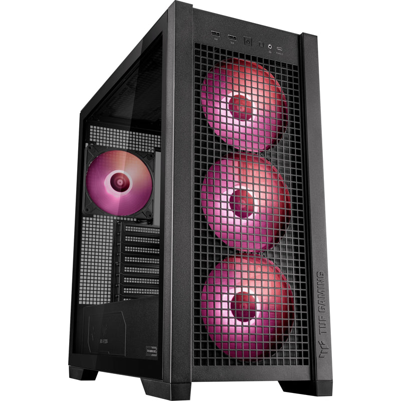 Afbeelding laden in galerijviewer, Asus tuf gaming gt302 argb midi tower behuizing (zwart | 2x usb-a | 1x usb-c | rgb | tempered glass)
