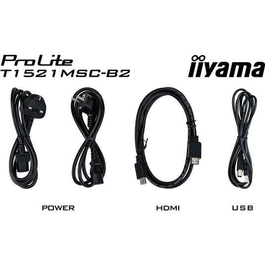 Iiyama prolite t1521msc-b2 15 touchscreen monitor (zwart, hdmi, vga, usb-b)