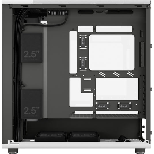 Fractal design north xl rc chalk white tg clear midi tower behuizing (wit houtkleur | 2x usb-a | 1x usb-c | tempered glass)
