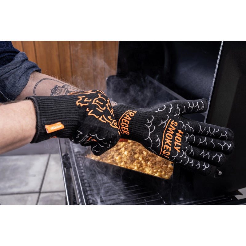 Afbeelding laden in galerijviewer, Traeger bbq mitts handschoen (zwart, hittebestendig tot 275 °c)
