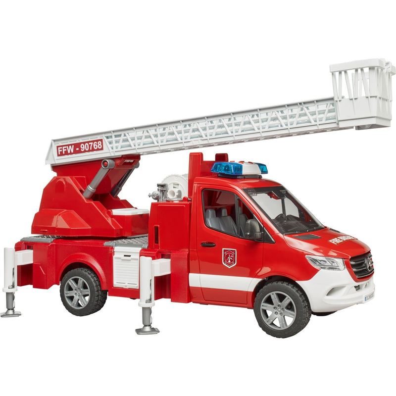 Afbeelding laden in galerijviewer, Bruder mb sprinter brandweerwagen met licht en geluid modelvoertuig (02673)
