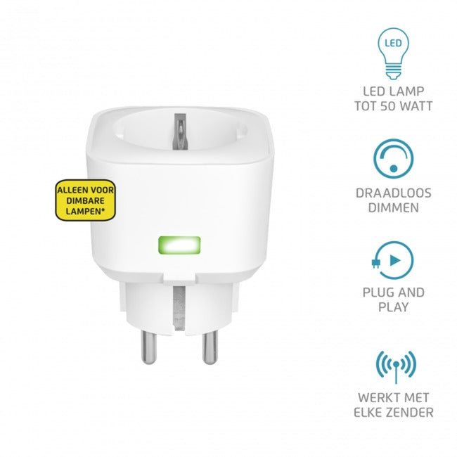 Afbeelding laden in galerijviewer, Klikaanklikuit acc-250-ld compacte stopcontactdimmer (250w) (wit)
