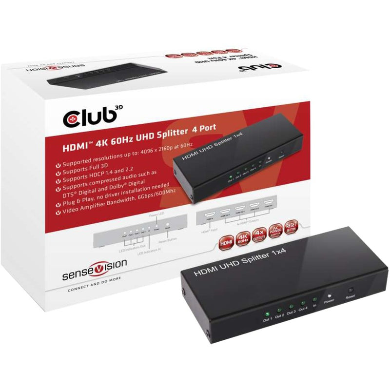 Afbeelding laden in galerijviewer, Club 3d hdmi splitter 2.0 uhd (zwart)
