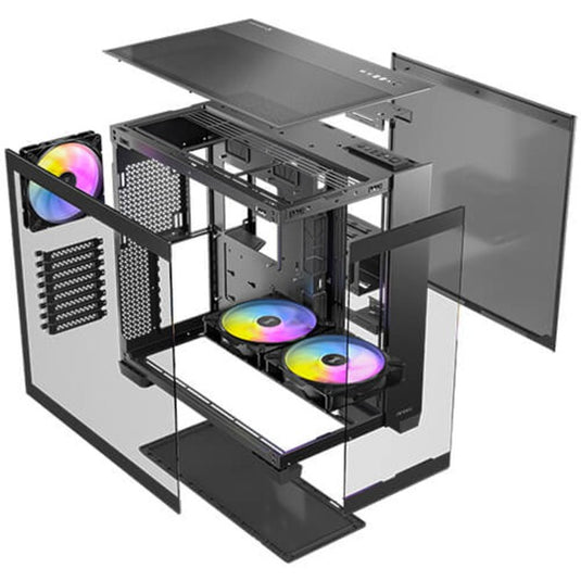 Antec c8 argb midi tower behuizing (zwart | 2x usb-a | 1x usb-c | tempered glass)