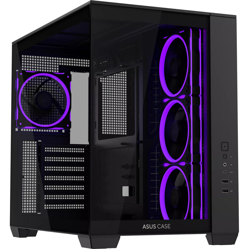 Afbeelding laden in galerijviewer, Asus a32 plus midi tower behuizing (zwart | 2x usb-a | 1x usb-c | rgb | tempered glass)
