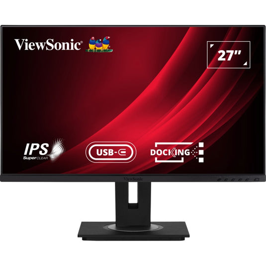 Viewsonic vg2756-4k docking monitor 27 (zwart (mat), 1x hdmi, 1x displayport, usb-c, usb-a, usb-b, sound)