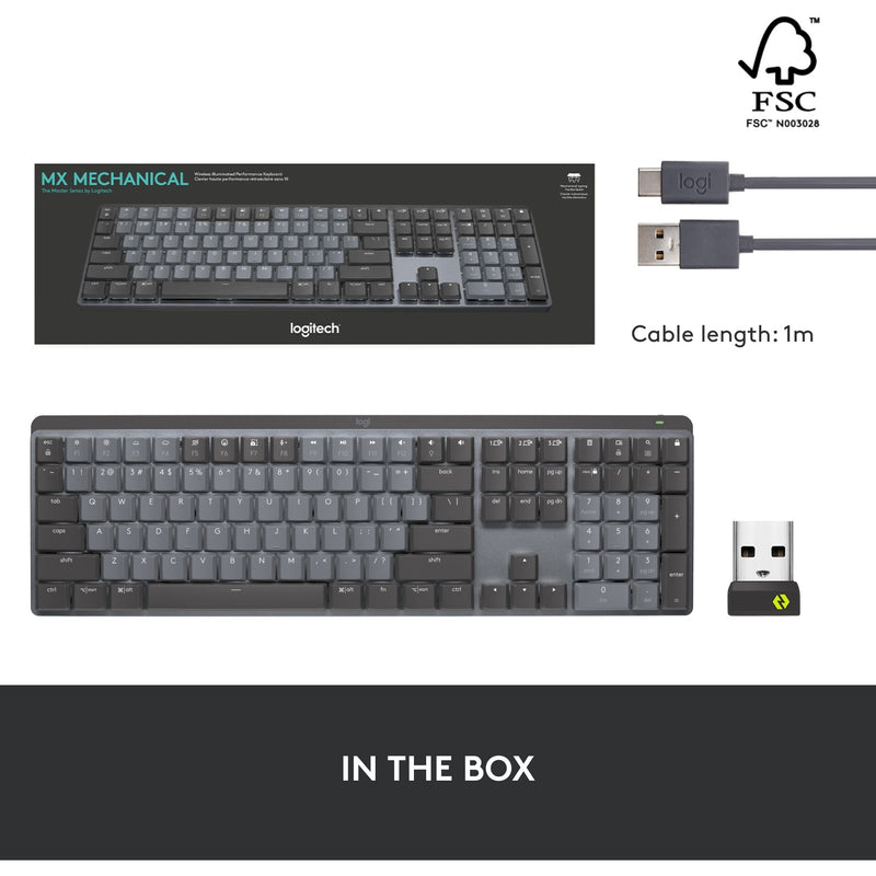 Afbeelding laden in galerijviewer, Logitech mx mechanical toetsenbord (zwart, us-international lay-out (qwerty), 100%, bluetooth)
