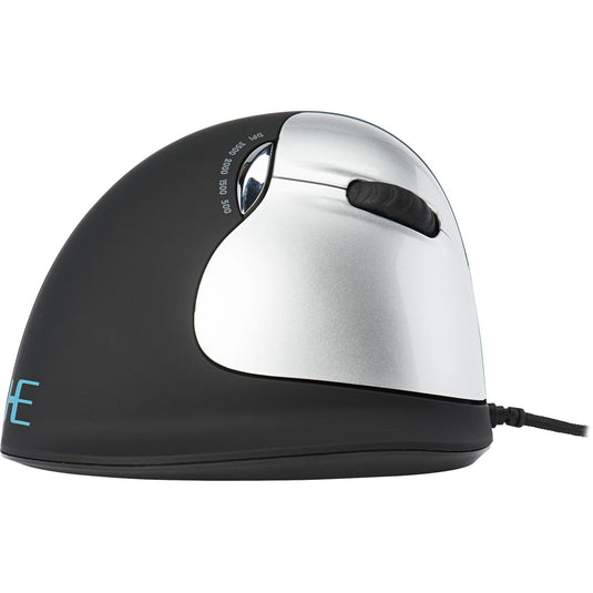 R-go tools he break ergonomische muis (zwart zilver, 2400dpi, rechts, large (handlengte boven de 185mm))