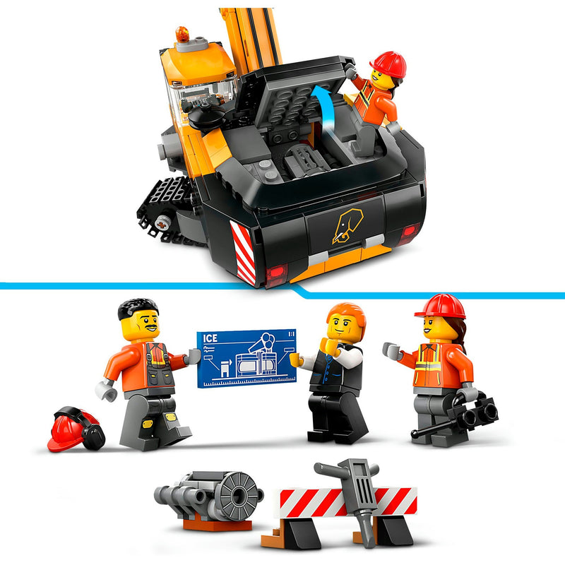 Afbeelding laden in galerijviewer, Lego city - gele graafmachine constructiespeelgoed (60420)
