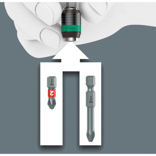 Wera bit-safe 61 universal 1, 61‑delig bitset (zwart groen)