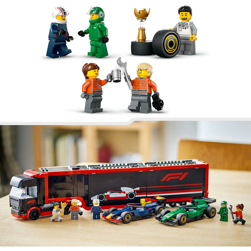 Afbeelding laden in galerijviewer, Lego city f1 truck met rb20 en amr24 f1® auto's speelset - 60445
