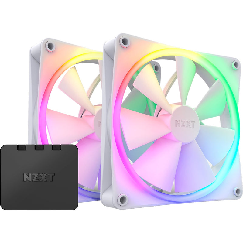 Afbeelding laden in galerijviewer, Nzxt f140 rgb duo case fans (wit, 2 stuks, 140 x 140 x 25 mm, pwm, incl. controller)
