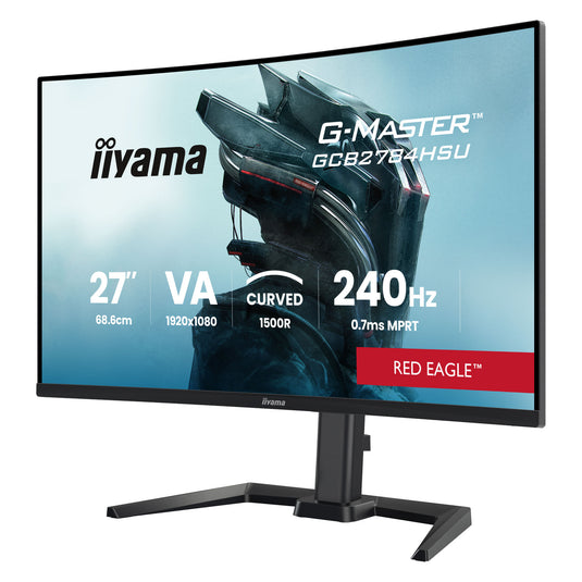 Iiyama g-master red eagle gcb2784hsu-b1 27 curved gaming monitor (zwart, 2x hdmi, displayport, 2x usb, 240 hz)