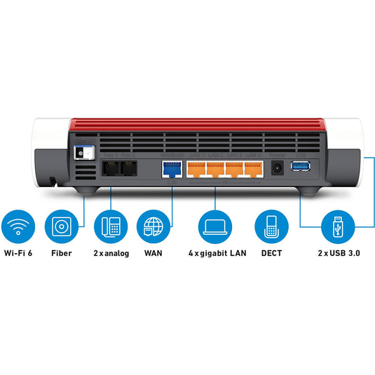 Fritz! box 5590 fiber edition internationaal router (wit rood, mesh wi-fi)