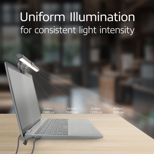 Act connectivity dimbare clip-on laptop led-lichtbalk led-bar (zwart, usb-voeding, 3000k-6500k)