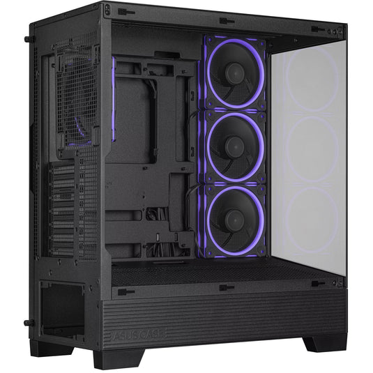 Asus a31 plus midi tower behuizing (zwart | 2x usb-a | 2x usb-c | tempered glass)